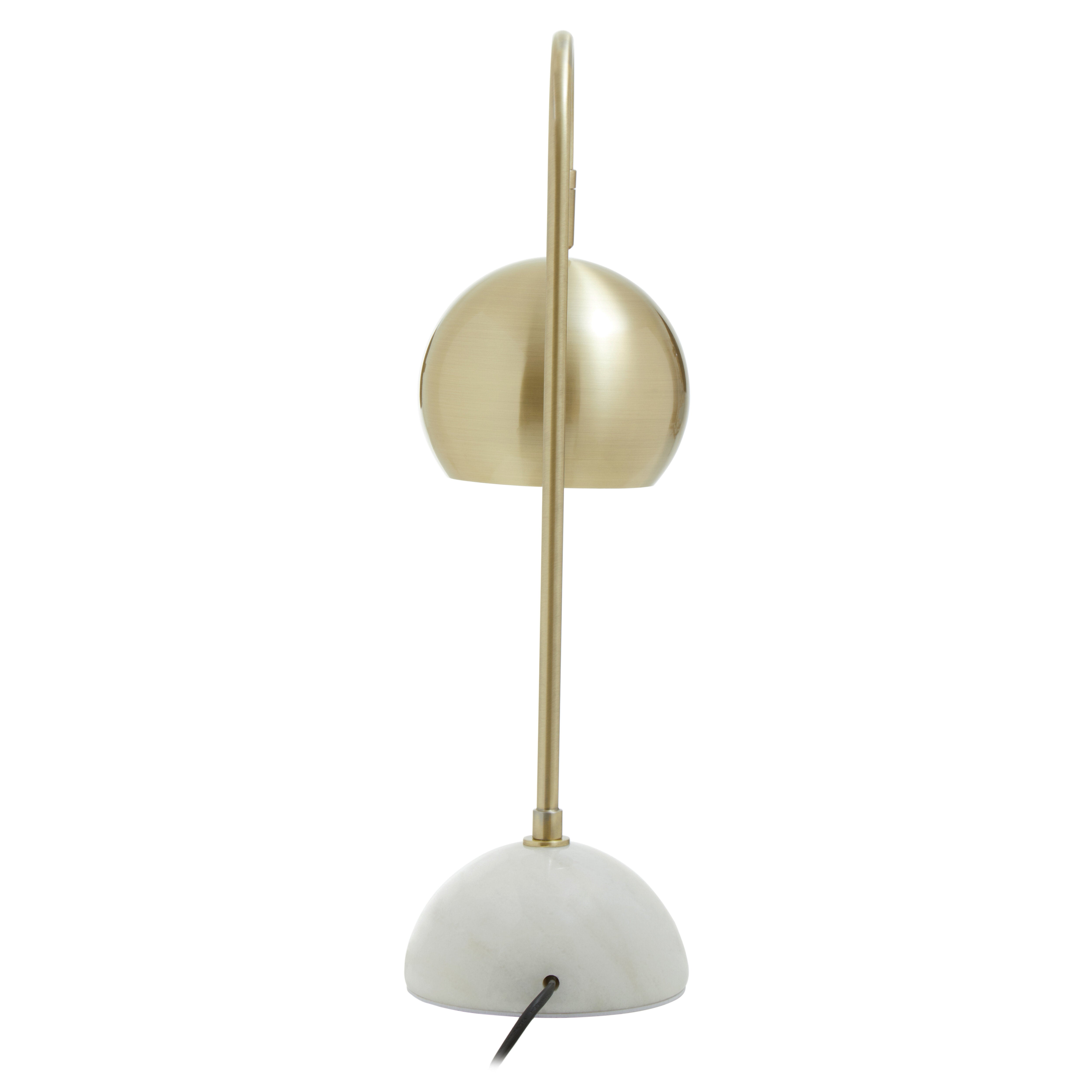 Clyde Gold Globe Shaped & White Marble Table Lamp